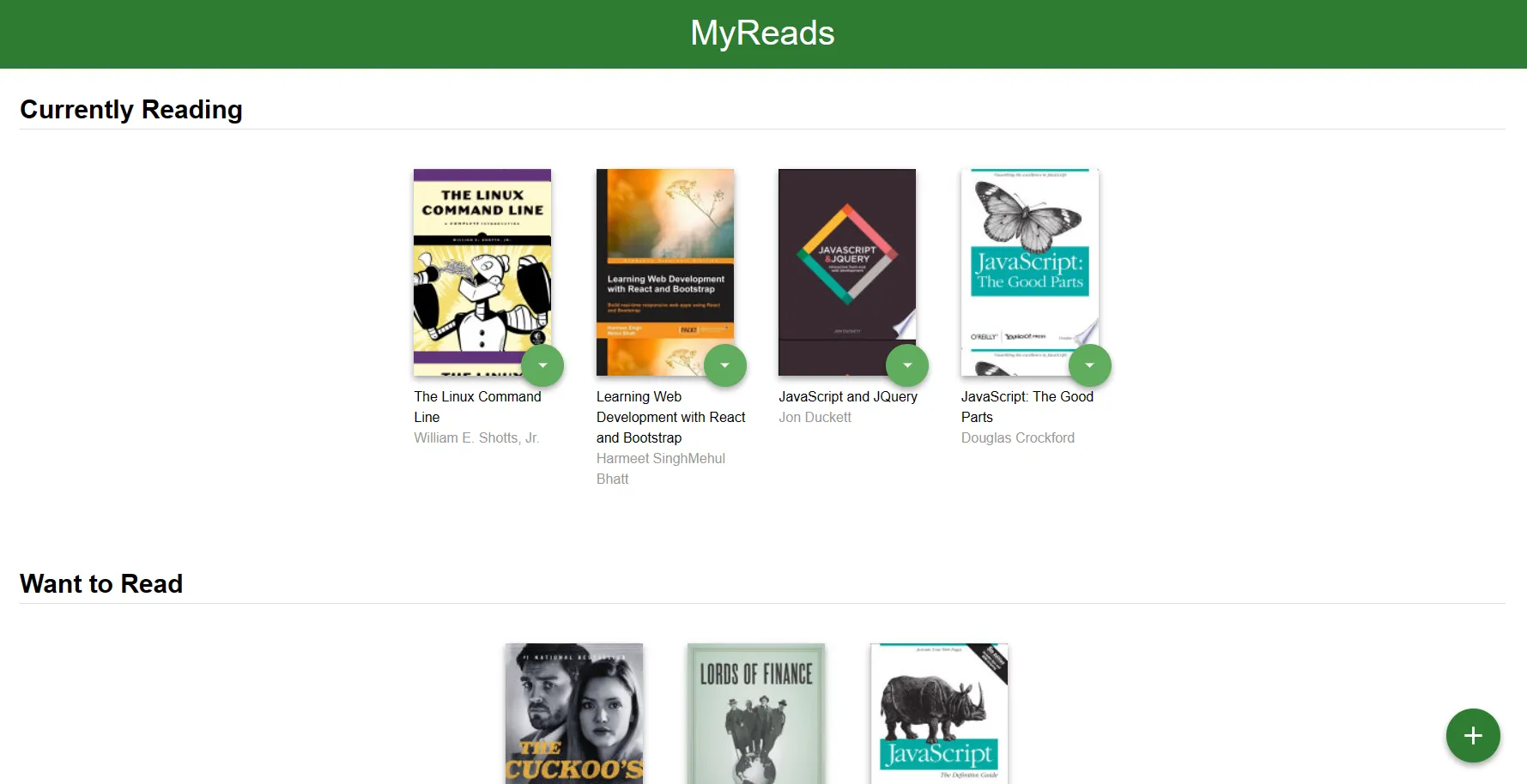 MyRead project homepage